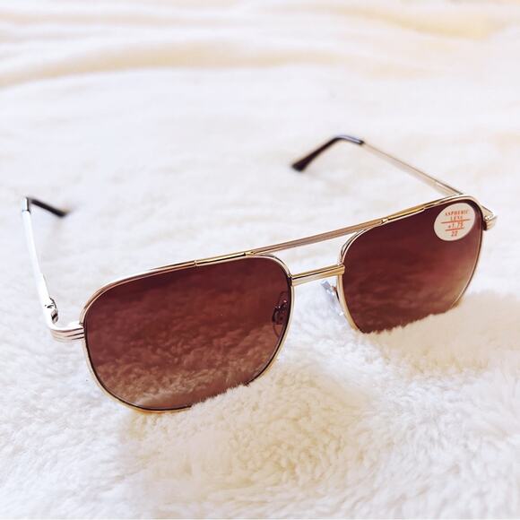 Nina Gold & Brown Lenses Tinted Reader Glasses - Picture 4 of 10